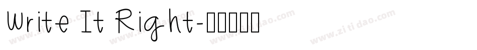Write It Right字体转换
